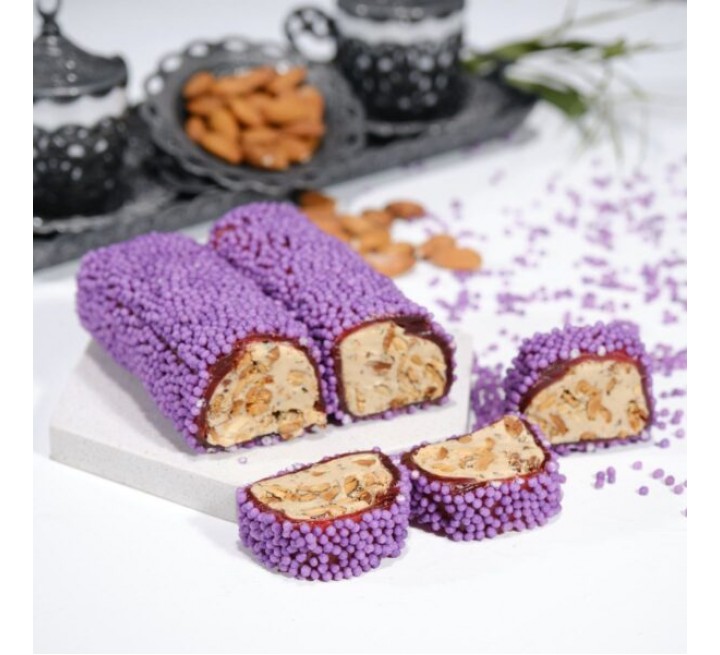 Boncuklu Böğürtlen Badem Kremalı Sarma Lokum