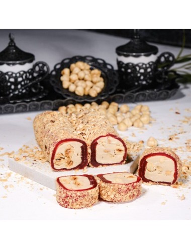 Fındık Kaplı Çilekli Fındık Kremalı Sarma Lokum