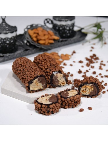 Gevrek Kaplı Çikolatalı Kremalı Sarma Lokum