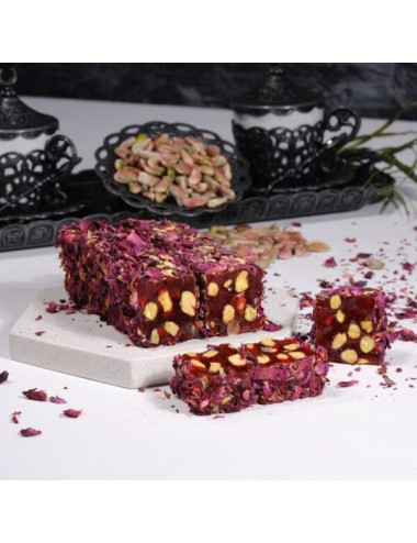 Gül Yapraklı Narlı Fıstıklı Fitil Lokum