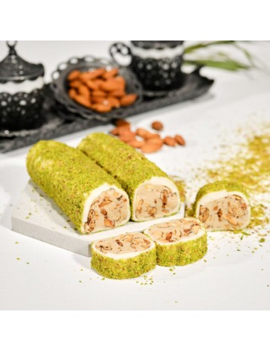 Özel Toz Fıstıklı Bademli Sarma Lokum