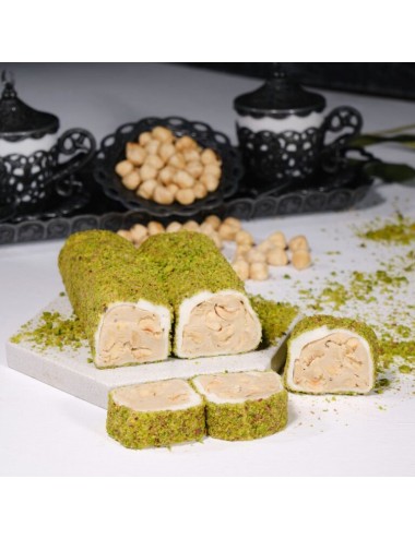 Toz Fıstıklı Fındık Kremalı Sarma Lokum