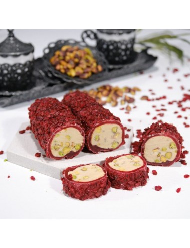 Zereçli Fıstıklı Kremalı Sarma Lokum